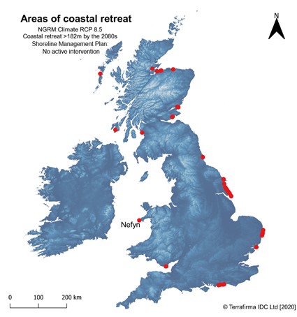 Climate change concerns for coastal properties in landslide-prone areas