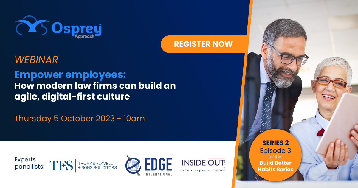 Webinar to discuss how modern law firms can build an agile, digital-first culture